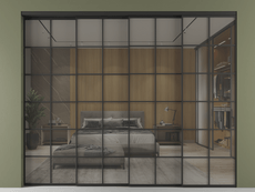 Перегородка Formato внутри проёма 4 створки с синхронным механизмом