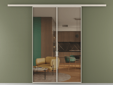 Перегородка Formato вдоль стены 2 створки