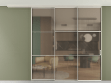 Перегородка Formato вдоль стены на потолок 3 створки с синхронным механизмом