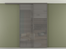 Перегородка Формато вдоль стены на потолок 2 створки с синхронным механизмом