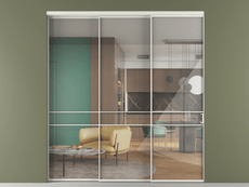 Перегородка Формато внутри проёма 3 створки с синхронным механизмом