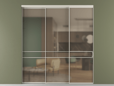 Перегородка Formato внутри проёма 3 створки с синхронным механизмом