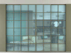 Перегородка Formato внутри проёма скрытое крепление в потолок 4 створки