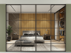 Перегородка Формато внутри проёма скрытое крепление в потолок 4 створки