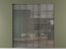 Перегородка Формато внутри проёма 3 створки с синхронным механизмом