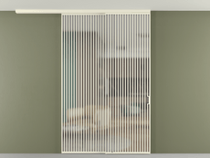 Перегородка Формато вдоль стены на потолок 2 створки с синхронным механизмом