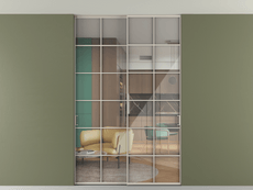 Перегородка Formato внутри проёма скрытое крепление в потолок 2 створки