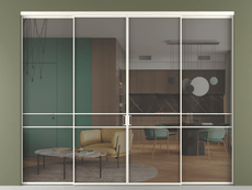 Перегородка Formato внутри проёма 4 створки