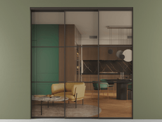 Перегородка Формато внутри проёма 3 створки с синхронным механизмом