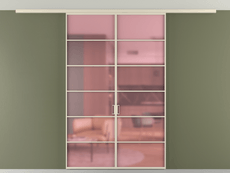 Перегородка Formato вдоль стены на потолок 2 створки