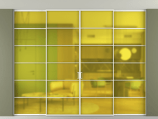 Перегородка Формато внутри проёма скрытое крепление в потолок 4 створки