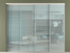 Перегородка Формато внутри проёма 4 створки с синхронным механизмом