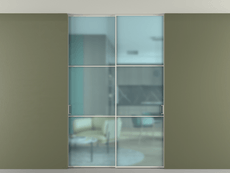 Перегородка Формато внутри проёма скрытое крепление в потолок 2 створки