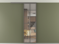 Перегородка Формато вдоль стены на потолок 1 створка