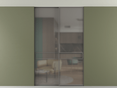 Перегородка Формато внутри проёма скрытое крепление в потолок 2 створки