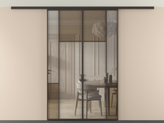 Перегородка Mosaic вдоль стены на потолок 2 створки