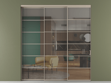 Перегородка Формато внутри проёма 3 створки с синхронным механизмом