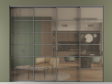 Перегородка Формато внутри проёма 4 створки с синхронным механизмом