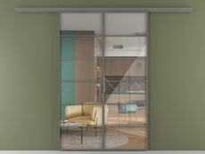 Перегородка Formato вдоль стены 2 створки