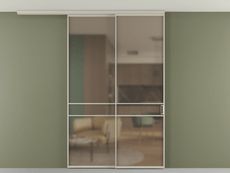 Перегородка Formato вдоль стены на потолок 2 створки с синхронным механизмом