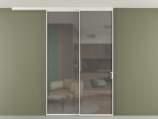 Перегородка Formato вдоль стены на потолок 2 створки с синхронным механизмом