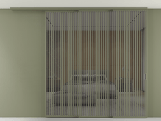 Перегородка Формато вдоль стены на потолок 3 створки с синхронным механизмом