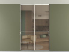 Перегородка Formato внутри проёма скрытое крепление в потолок 2 створки