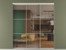 Перегородка Формато внутри проёма 3 створки с синхронным механизмом