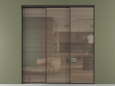 Перегородка Formato внутри проёма 3 створки с синхронным механизмом