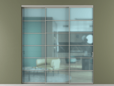 Перегородка Формато внутри проёма 3 створки с синхронным механизмом