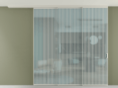 Перегородка Формато вдоль стены на потолок 3 створки с синхронным механизмом