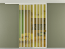 Перегородка Формато вдоль стены на потолок 2 створки с синхронным механизмом