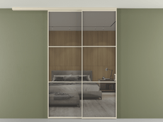 Перегородка Формато вдоль стены на потолок 2 створки с синхронным механизмом