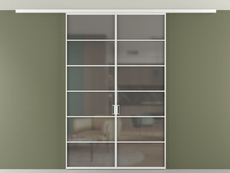 Перегородка Формато вдоль стены на потолок 2 створки