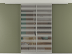 Перегородка Формато вдоль стены на потолок 2 створки