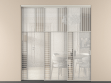 Перегородка Мозаик внутри проёма 3 створки с синхронным механизмом