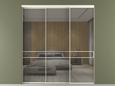 Перегородка Formato внутри проёма 3 створки с синхронным механизмом