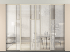 Перегородка Мозаик внутри проёма скрытое крепление в потолок 4 створки