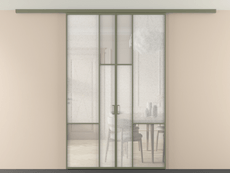 Перегородка Мозаик вдоль стены на потолок 2 створки