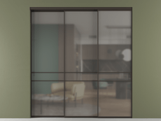 Перегородка Формато внутри проёма 3 створки с синхронным механизмом