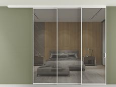 Перегородка Formato вдоль стены на потолок 3 створки с синхронным механизмом