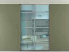 Перегородка Формато внутри проёма скрытое крепление в потолок 2 створки