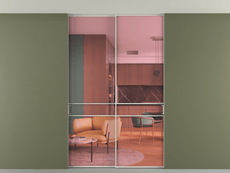 Перегородка Formato внутри проёма скрытое крепление в потолок 2 створки