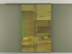 Перегородка Formato вдоль стены на потолок 2 створки с синхронным механизмом