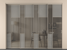 Перегородка Мозаик внутри проёма 4 створки с синхронным механизмом