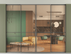 Перегородка Formato внутри проёма скрытое крепление в потолок 4 створки