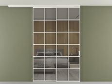 Перегородка Формато вдоль стены на потолок 2 створки с синхронным механизмом