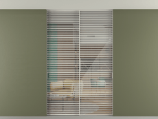 Перегородка Формато внутри проёма скрытое крепление в потолок 2 створки