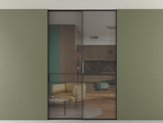 Перегородка Формато внутри проёма скрытое крепление в потолок 2 створки