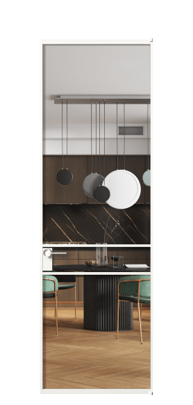 Дверь межкомнатная АЛПЛ040.02 Crystalvision БЕЛ. Цвет Алюминий Белый. Материал Алюминий. Коллекция Formato. Картинка.